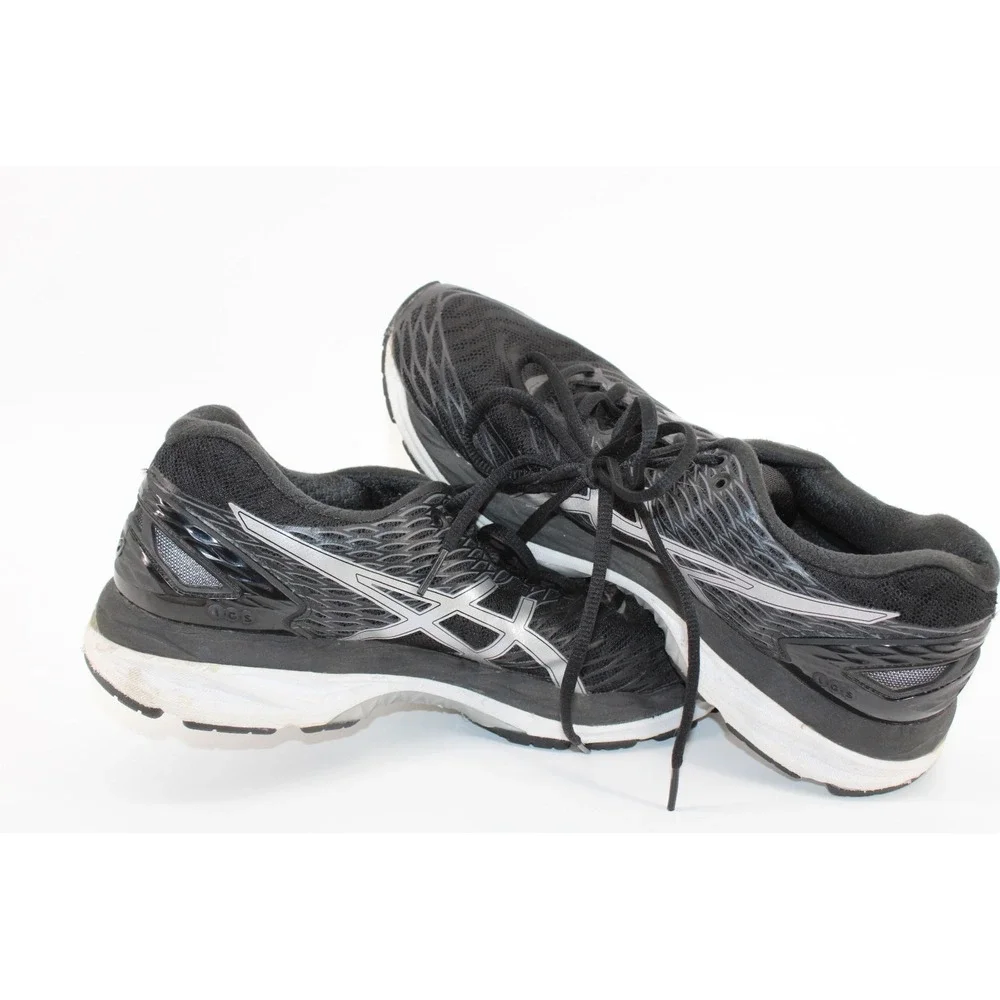 ASICS Women's Gel-Nimbus 18 Size 9 Black and Silver Running Shoe Walking
